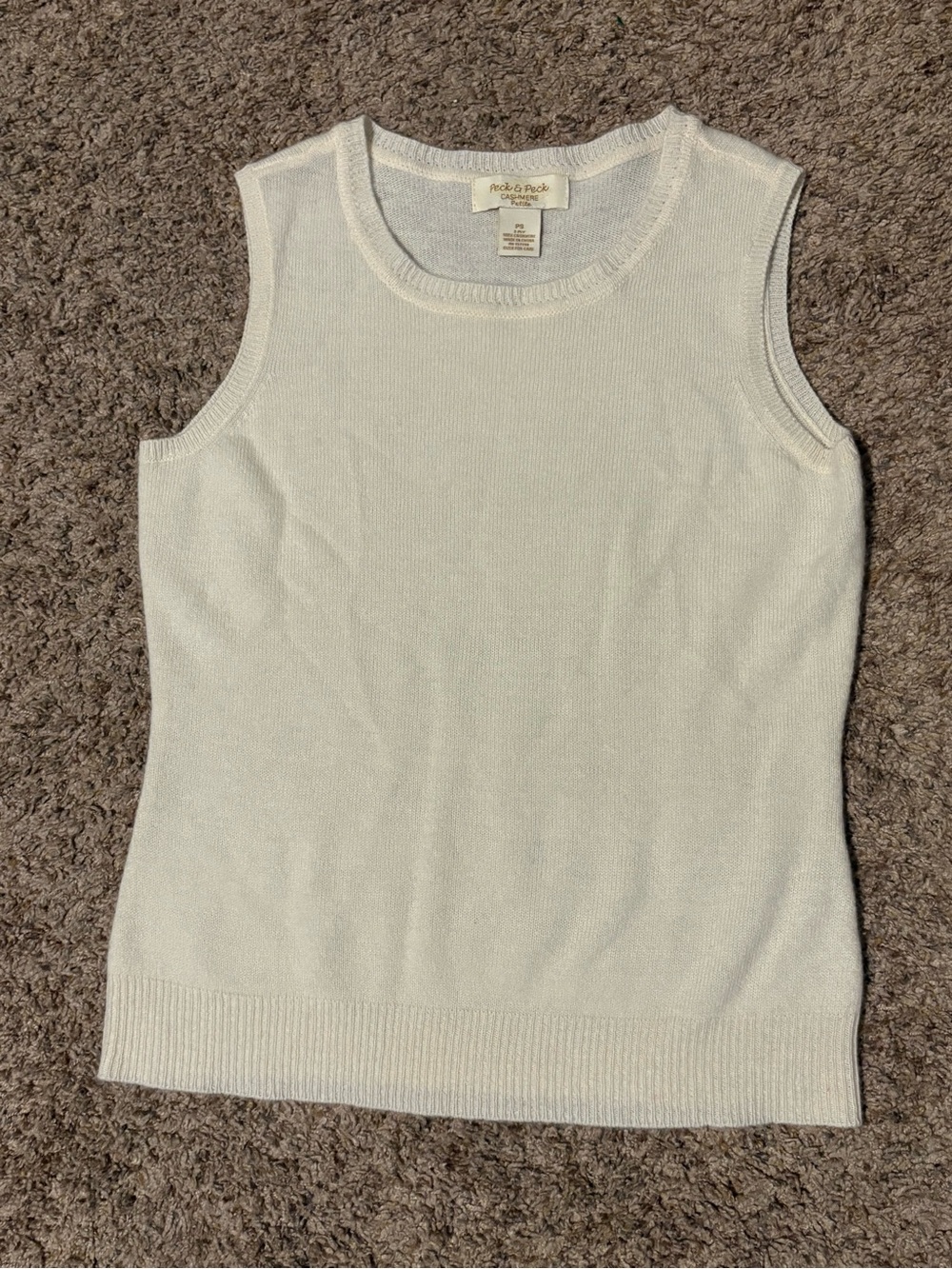 Cream Cashmere Sleeveless Knit Top